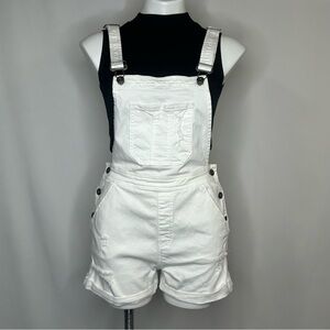 Sneak Peek‎ Natalie - White Distressed Short Overalls, Medium